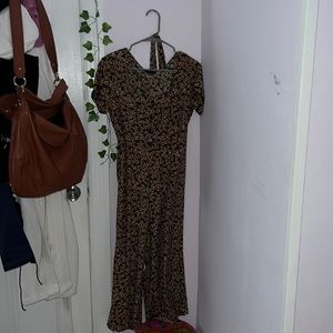 PRIMARK Orange Flower Jumpsuit with Bow